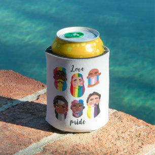 Gay pride rainbow gender flags beard men  can cooler