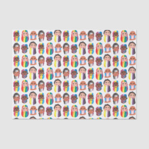 Gay pride rainbow gender flags beard men tissue paper