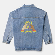 Gay pride Rainbow Heart Femme Denim Veste