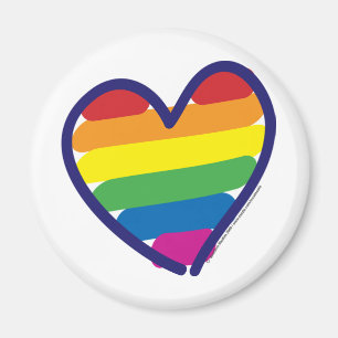 Gay Pride Rainbow Heart Magnet