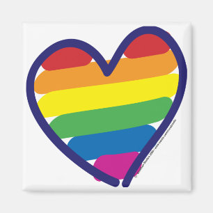 Gay Pride Rainbow Heart Magnet
