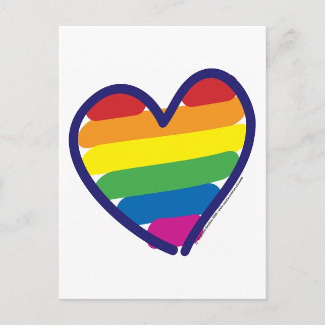 Gay Pride Rainbow Heart Postcard (Front)