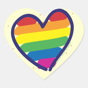 Gay Pride Rainbow Heart Sticker