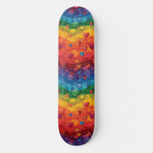 Gay Pride Rainbow Hearts LGBTQ+ Skateboard