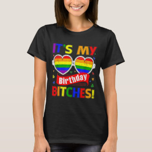 Gay Pride Rainbow Lgbt Birthday Es Cute Gles T-Shirt