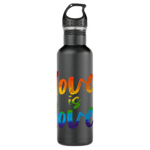 Gay Pride Rainbow LGBT Love Is Love Pullover Hoodi 710 Ml Water Bottle