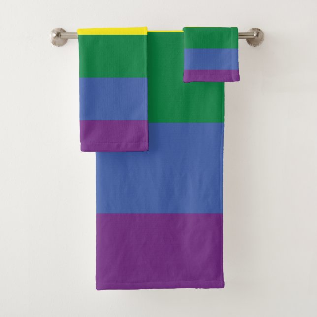 Gay Pride Rainbow LGBT Themed Bath Towel Set (Insitu)