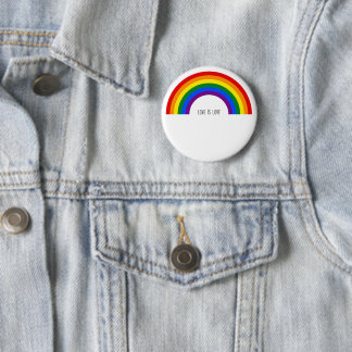Gay Pride Rainbow. Love is Love. 2 Inch Round Button