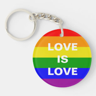 Gay Pride Rainbow Love Is Love Keychain