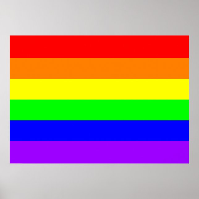 Gay Pride Rainbow Poster (Pure Colours) (Front)