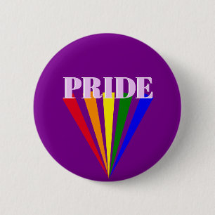 Gay PRIDE rainbow rays typography purple 2 Inch Round Button
