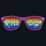 Gay Pride Rainbow Shades<br><div class="desc">Stripes of red, orange, yellow, green, blue and purple on cool sunglasses for a gay pride parade with PRIDE written in white on the colours.</div>
