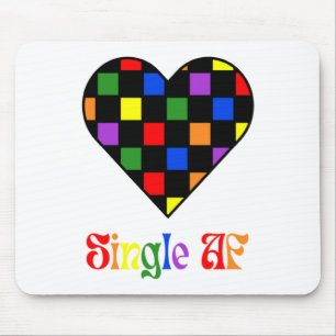 Gay Pride Rainbow Single Af Valentines Day Sarcas  Mouse Pad
