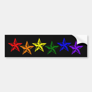 Gay Pride Rainbow Stars Bumper Sticker