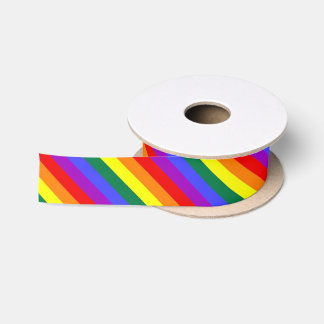 Gay Pride Rainbow Striped Satin Ribbon