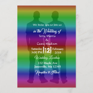 Gay Pride Rainbow Wedding Invitations