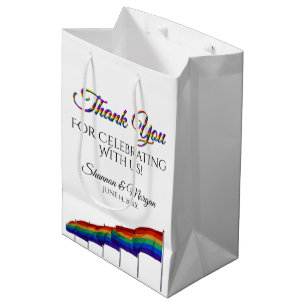 Gay Pride Rainbow Wedding Thank You Gift Bag