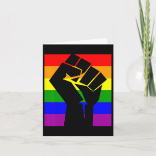 Gay Pride Resist Fist Rainbow Flag Lgbtq Shirt Card