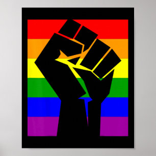 Gay Pride Resist Fist Rainbow Flag Lgbtq Shirt  Poster