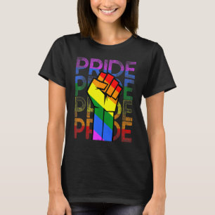 Gay Pride  Resist Fist Rainbow Flag Lgbtq T-Shirt