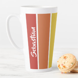 Gay Pride Retro Rainbow Personalized Latte Mug