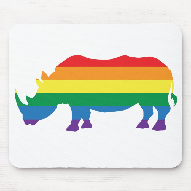 Gay-Pride-Rhino Mouse Pad (Front)