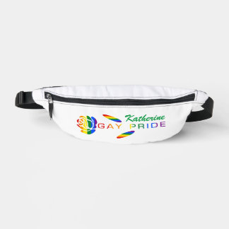 Gay Pride Rose Rainbow Flag Personalized Name Fanny Pack