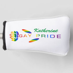 Gay Pride Rose Rainbow Flag Personalized Name Golf Head Cover