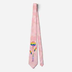 Gay Pride Rose Rainbow Flag  Tie