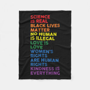 Gay Pride Science Is Real Black Lives Womens Right Fleece Blanket