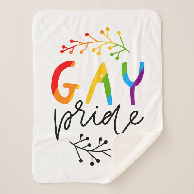 Gay Pride Sherpa Blanket (Front)