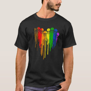 Gay Pride Skull Philadelphia Heart Lgbt Support T-Shirt