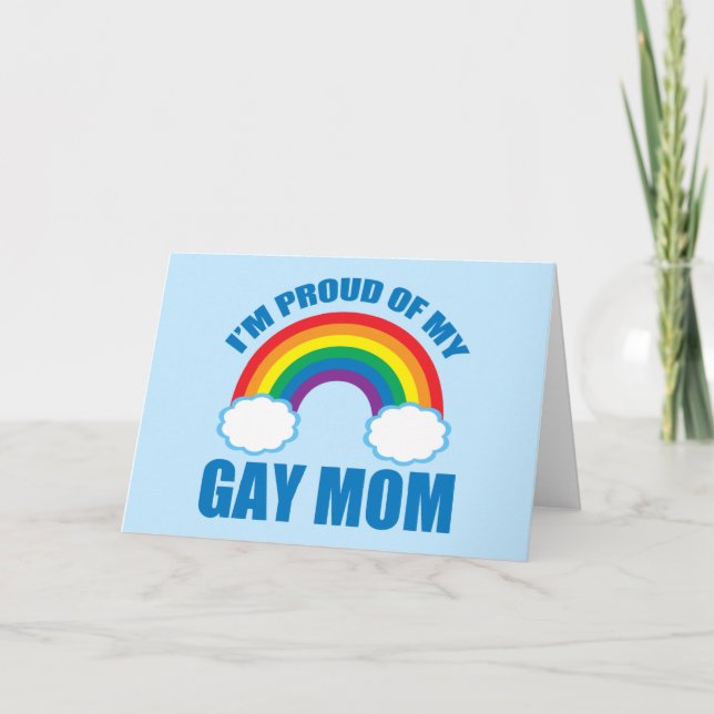 Gay Pride Son Daughter I'm Proud of My Mom Rainbow Card (Front)