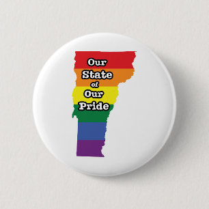 Gay Pride State   Vermont 2 Inch Round Button