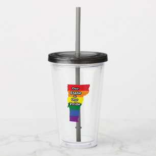 Gay Pride State Vermont Acrylic Tumbler