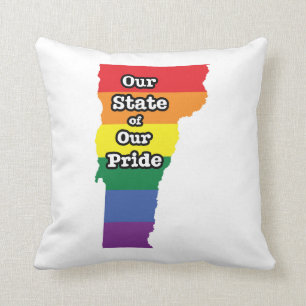 Gay Pride State   Vermont Throw Pillow