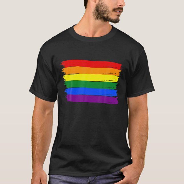Gay Pride Support Love, Rainbow Flag, LGBTQ Flag L T-Shirt (Front)