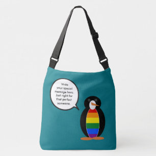 Gay Pride Talking Ms Penguin Personalized  Crossbody Bag