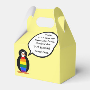 Gay Pride Talking Ms Penguin Personalized  Favor Box