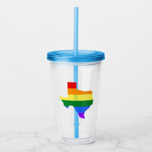 Gay Pride   Texas Rainbow Acrylic Tumbler