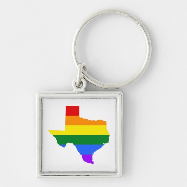 Gay Pride | Texas Rainbow Keychain (Front)