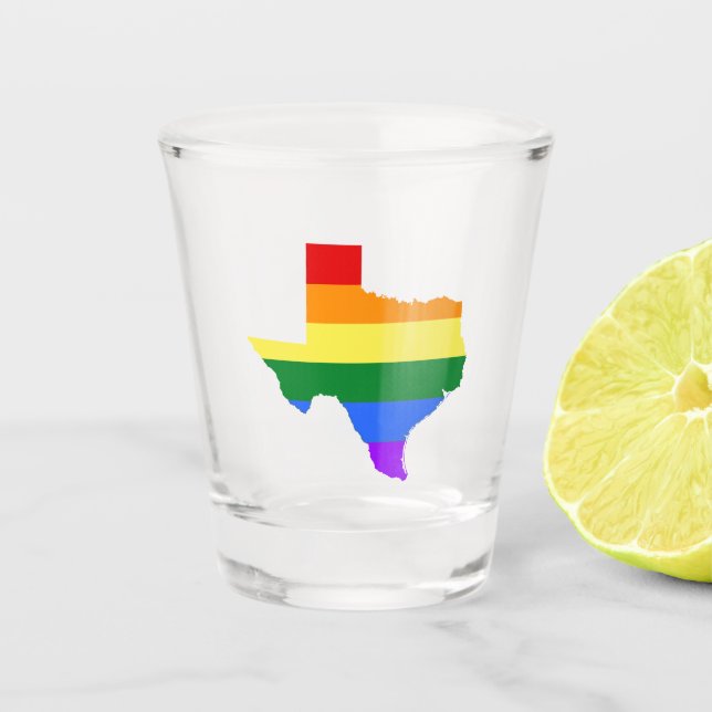 Gay Pride | Texas Rainbow Shot Glass (Front)