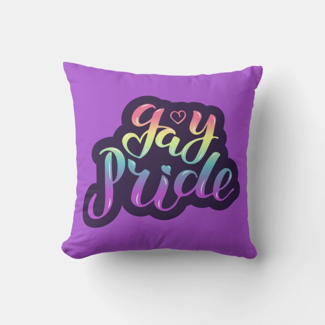 Gay Pride Throw Pillow (Front)