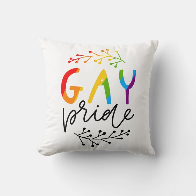 Gay Pride Throw Pillow (Front)