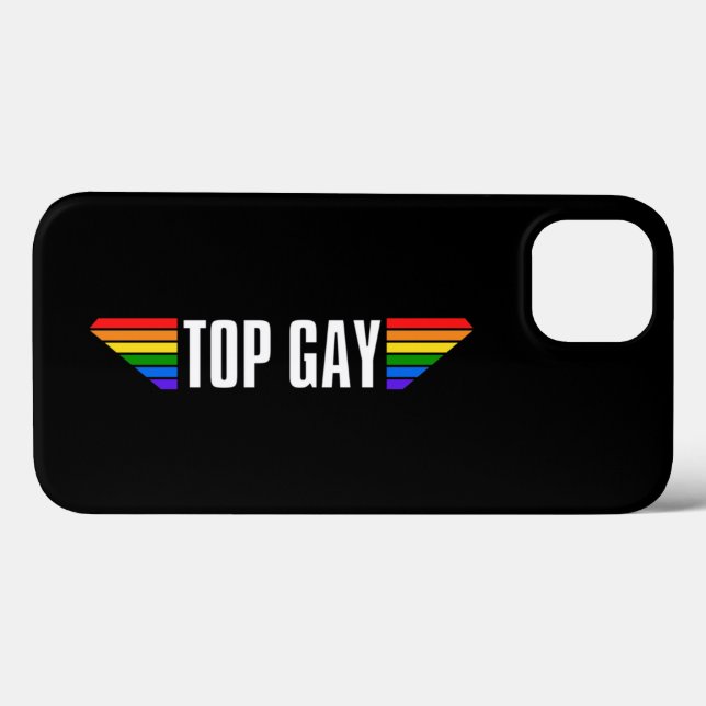 Gay Pride Top Gay Pride Rainbow Flag LGBT LGBTQ Case-Mate iPhone Case (Back (Horizontal))