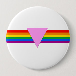 Gay Pride Triangle Design 4 Inch Round Button