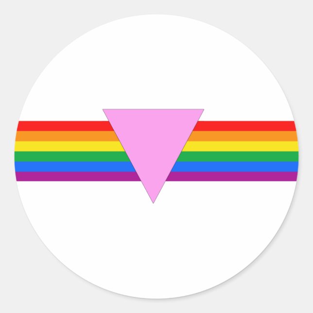 Gay Pride Triangle Design Classic Round Sticker (Front)