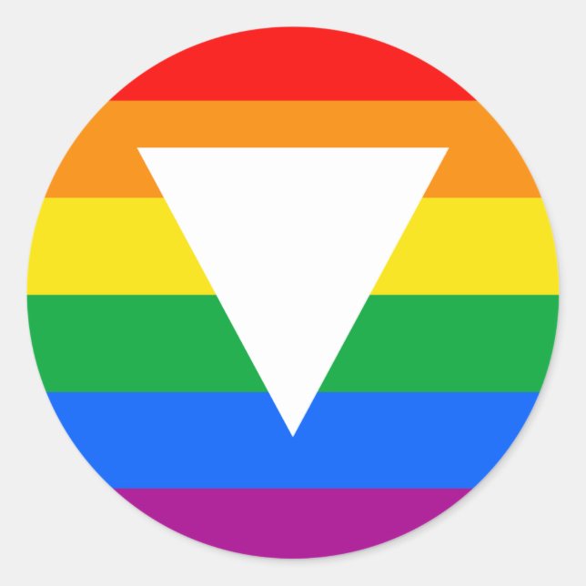Gay Pride Triangle Design Classic Round Sticker (Front)
