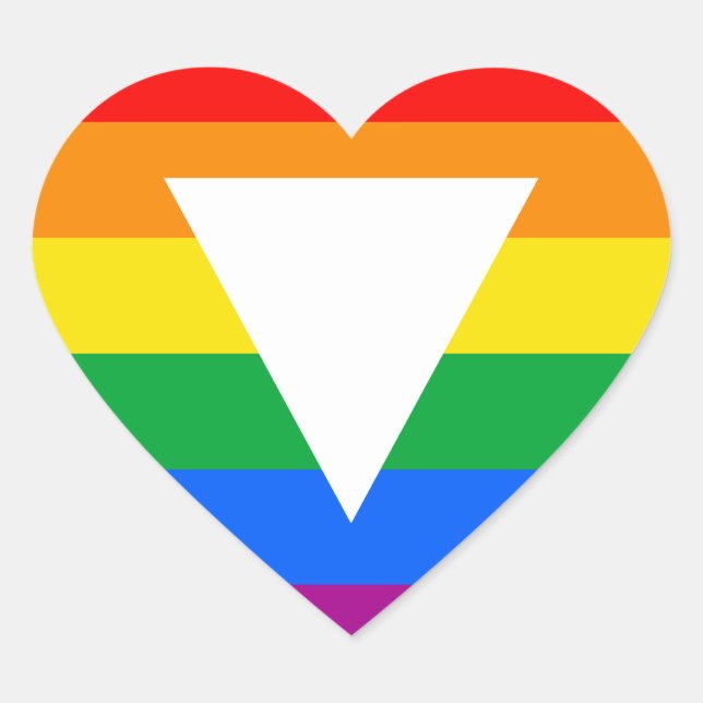 Gay Pride Triangle Design Heart Sticker (Front)