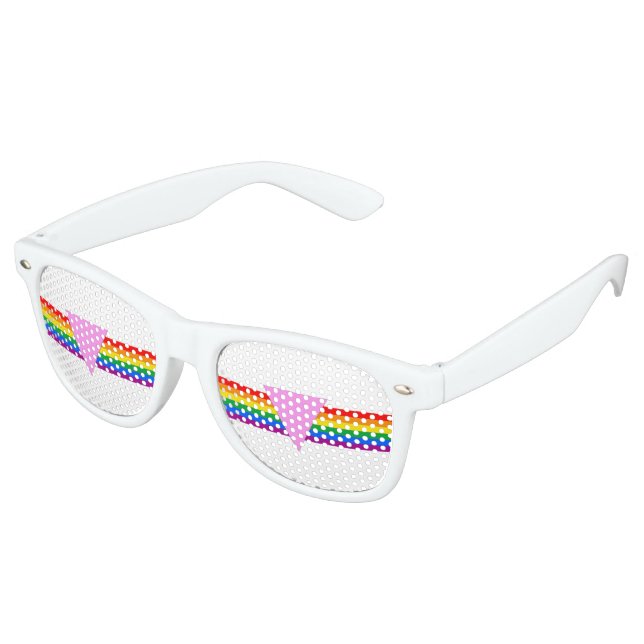 Gay Pride Triangle Design Retro Sunglasses (Angled)